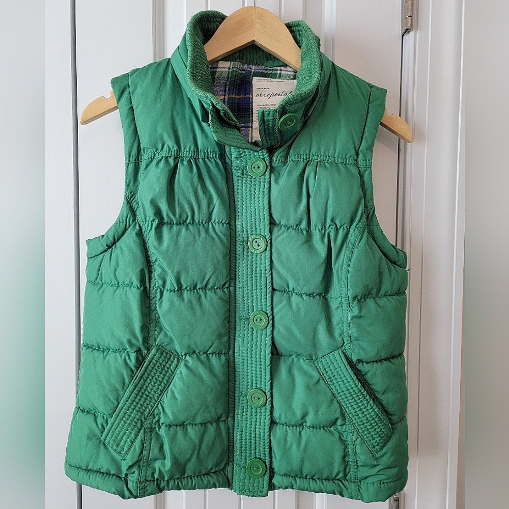 Aeropostale Green Puffer Vest